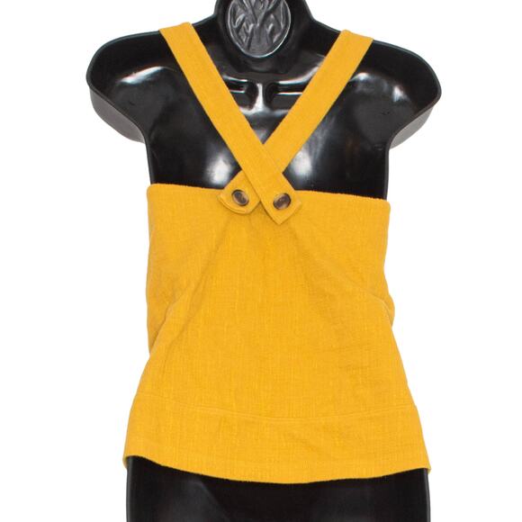 Madewell Womens Tank Top Cross Back Sleeveless Mustard Yellow Size XS KS - Picture 4 of 4